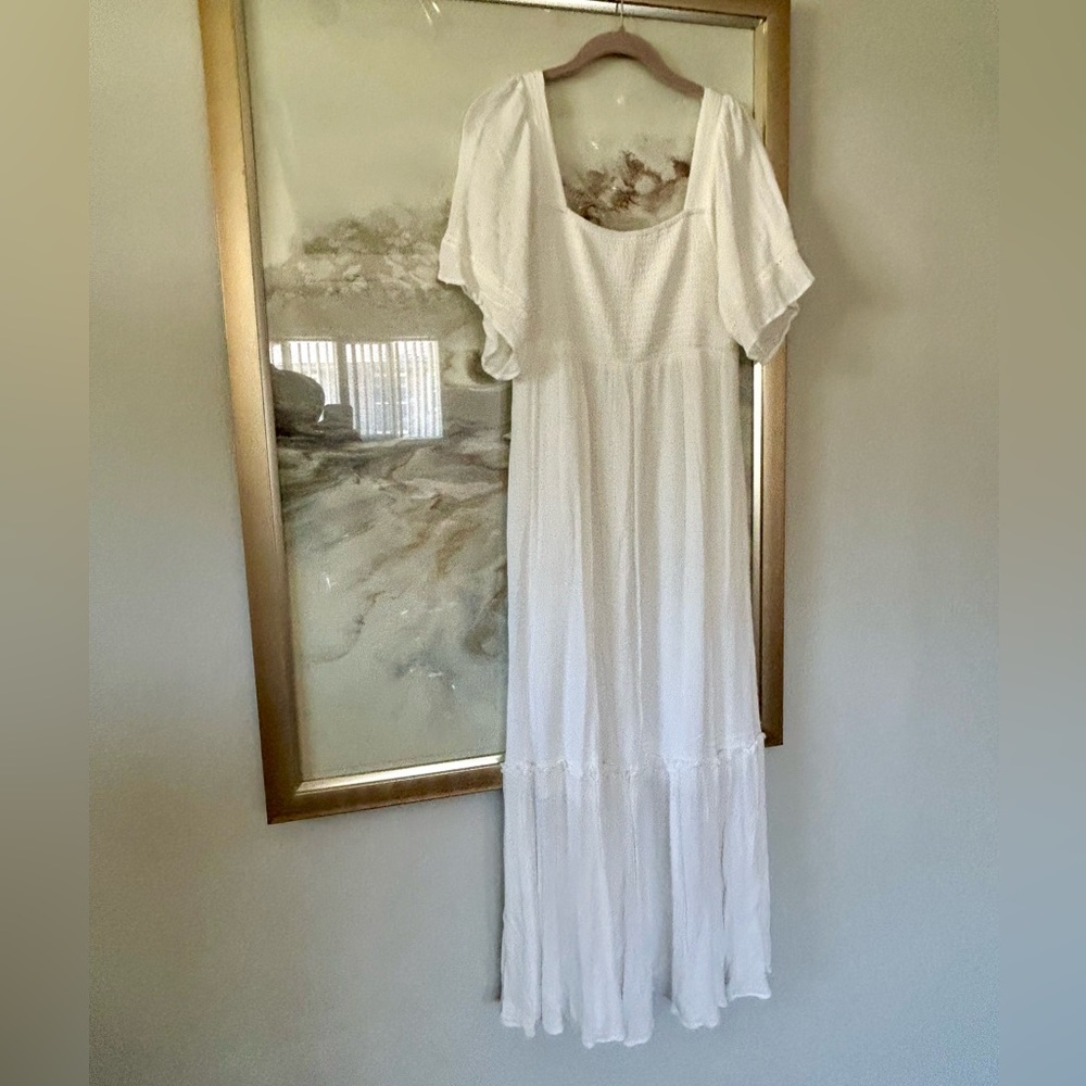 Whimsical, white boho boutique maxi dress by Listicle. Size M. Worn once.